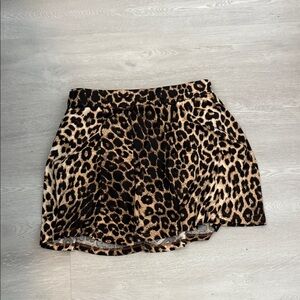 SHEIN Leopard Print Skort in Black and Tan